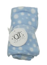Nové - Světlemodro-bílá puntíkatá fleecová deka 
