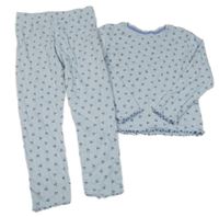 Světlemodré květované pyžamo H&M