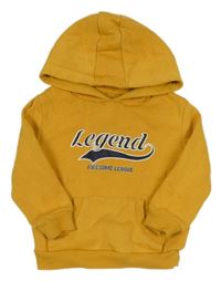 Hořčicová mikina s nápisem a kapucí Primark