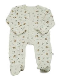 Smetanový overal s liškami a stromy Liegelind