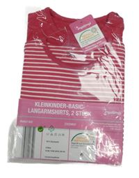 Nové - 2set - 2x triko - fuchsiové + fuchsiovo-bílé pruhované Impidimpi