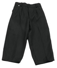 Černo-šedé pruhované společenské kalhoty 