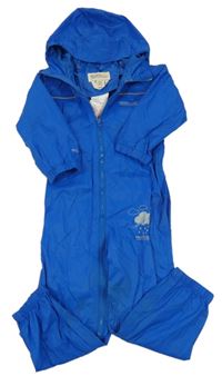 Modrá šusťáková voděodolná kombinéza s mrakem a kapucí Regatta
