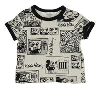 Bílo-černé tričko s Mickeym H&M
