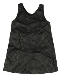 Černé koženkové zateplené šaty H&M