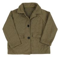 Khaki-hnědá pruhovaná košilová bunda Shein