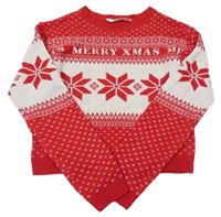 Červeno-bílý crop svetr s norským vzorem H&M