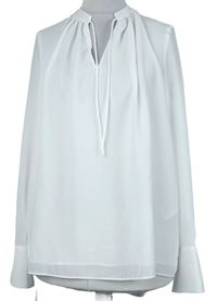 Dámská bílá vzorovaná šifonová halenka H&M
