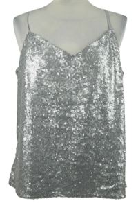 Dámský stříbrný flitrový top Monsoon 