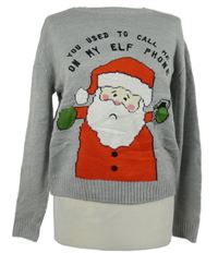 Dámský šedý svetr se Santou H&M