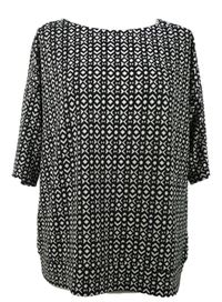 Dámská černo-bílá vzorovaná volná halenka Next 