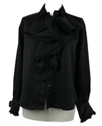 Dámská černá saténová halenka s fiží Zara 