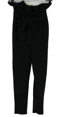 Dámské černé tregíny s páskem PrettyLittle Thing