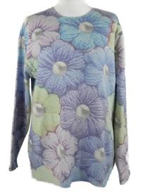 Dámský barevný květovaný svetr 