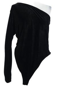 Dámské černé sametové asymetrické body F&F