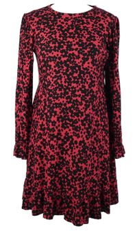 Dámské fuchsiovo-černé kytičkované šaty F&F