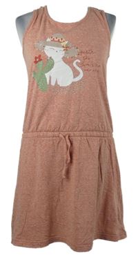 Dámské růžové melírované šaty s kočičkou Gina Benotti 