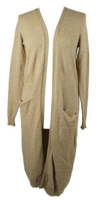 Dámský béžový svetrový dlouhý cardigán Vila 