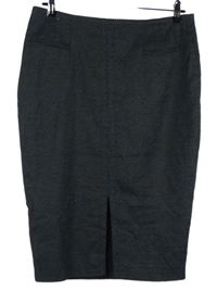 Dámská černo-šedá vzorovaná pouzdrová sukně Next 