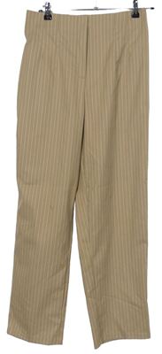 Dámské béžové proužkované volné kalhoty Primark 