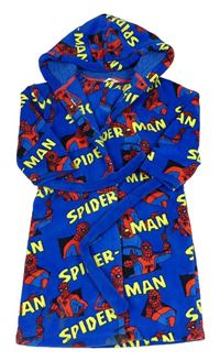 Modrý chlupatý župan se Spidermanem a kapucí zn. M&S