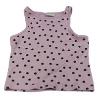 Světlerůžový puntíkatý žebrovaný crop top Matalan
