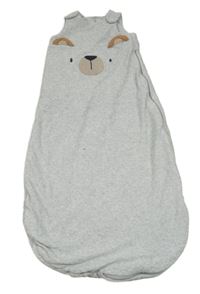 Světlešedý žebrovaný zateplený spací pytel s medvědem F&F