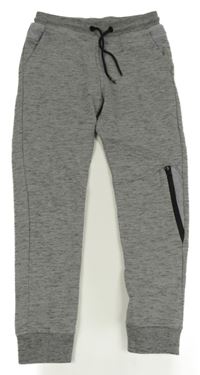 Šedé melírované tepláky se zipem F&F