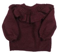 Mahagonový svetr s volánkem Nutmeg