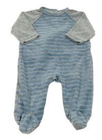 Modro-šedý pruhovaný sametový overal