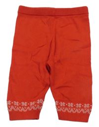 Červeno-bílé pletené tepláky Tu