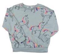 Modro-šedá mikina s jednorožci M&S