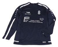 Tmavomodro-šedá sportovní mikina s nápisy jako