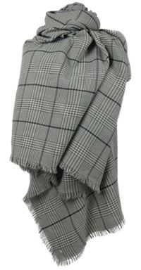 Dámská šedo-bílá kostkovaná pletená maxi šála Esprit