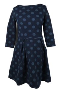 Dámské tmavomodré balonové šaty s puntíky Next