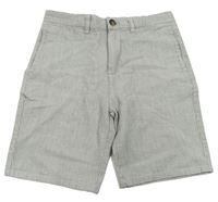 Černo-bílé vzorované chino plátěné kraťasy Primark