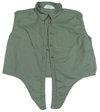 Khaki crop halenka s uzlem H&M