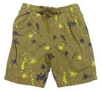 Khaki vzorované teplákové kraťasy M&S