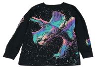 Černé triko s barevným dinem Next