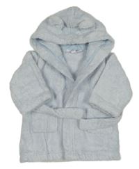 Světlemodrý froté župan s kapucí 