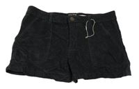 Tmavošedé manšestrové kraťasy ZARA