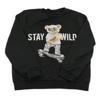 Černá mikina s medvídkem Shein