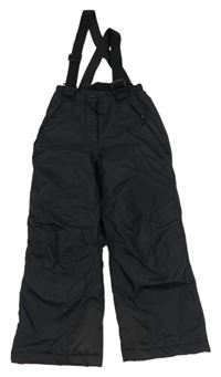 Černé šusťákové funkční oteplovačky s odepínacími kšandami Crane