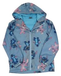 Modrá šusťáková jarní bunda se Stitchem a kapucí Disney