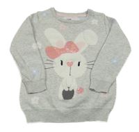 Šedý svetr se zajícem Yd.