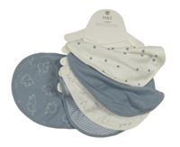 Nové - 5x slinták modrošedý + bílý sliták s obrázky M&S