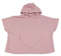 Růžová tepláková vesta se srdcem a kapucí Topolino