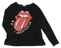 Černé triko s potiskem - The Rolling stones