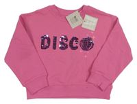 Nové - Růžová mikina s nápisem z flitrů John Lewis