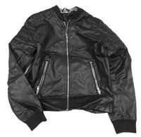 Černá koženková crop bunda H&M